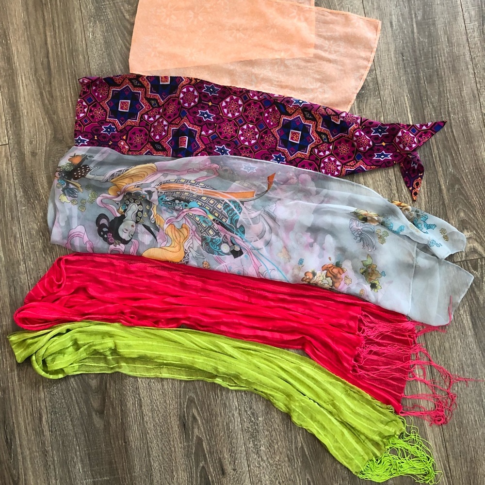 Bundle of 5 ladies dress scarves